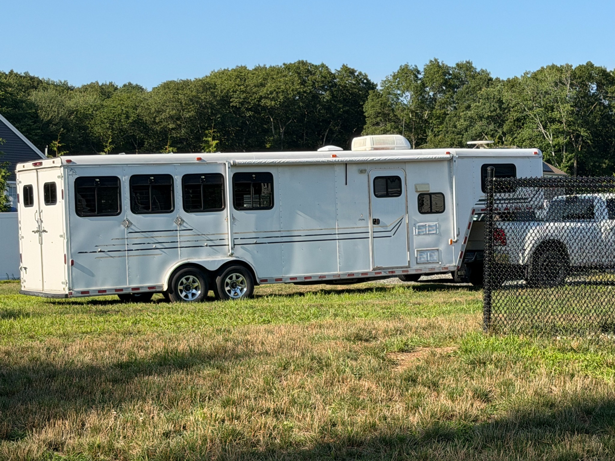 Scott's 36-foot four-horse trailer after the exterior 1-step gel-coat polish service